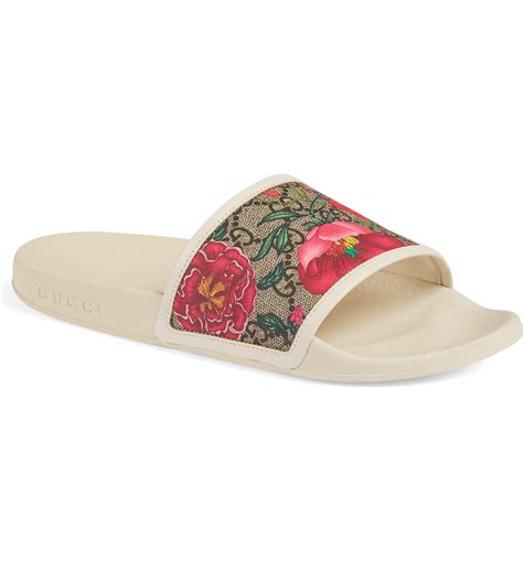 gucci fur open back slides|Gucci floral slides nordstrom.